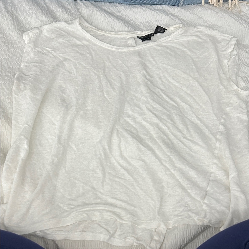 Tahari Classic White Tunic Top